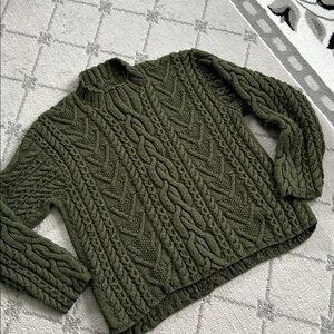 Chunky Knit Green Handmade Sweater